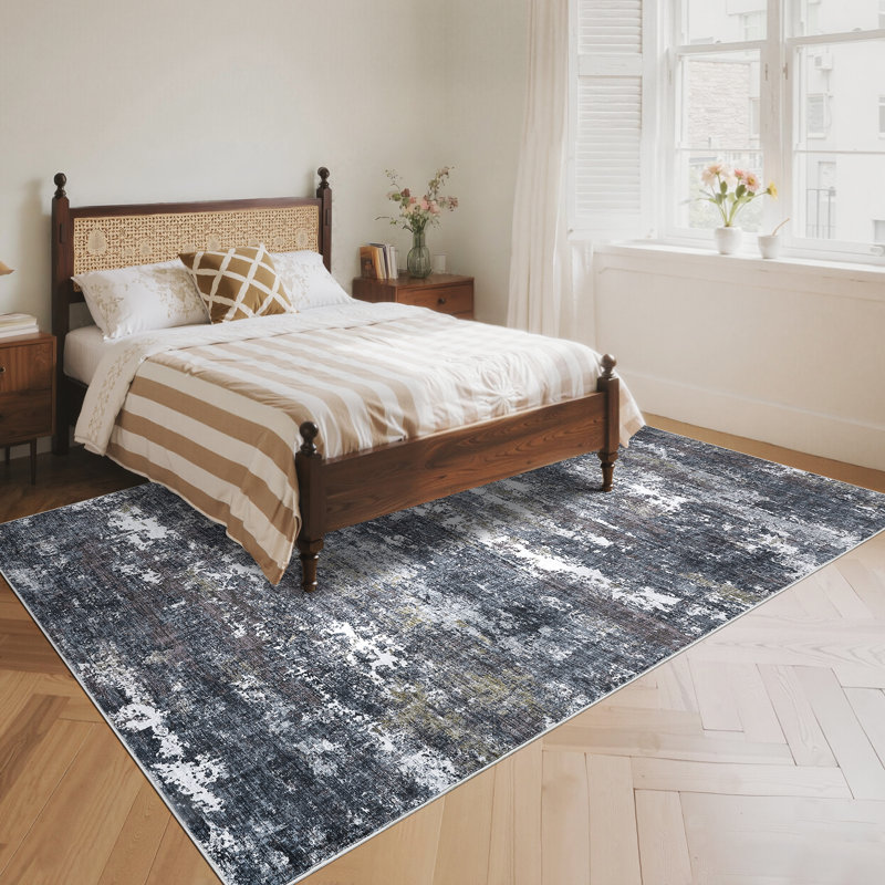 Modern Abstract Machine Washable Area Rug for Living Room, Modern Living Room Carpet with Non-Slip Backing, Soft Stain Resistant Bedroom Carpet
