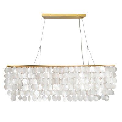 5 - Light Rectangle Capiz Shell Chandelier