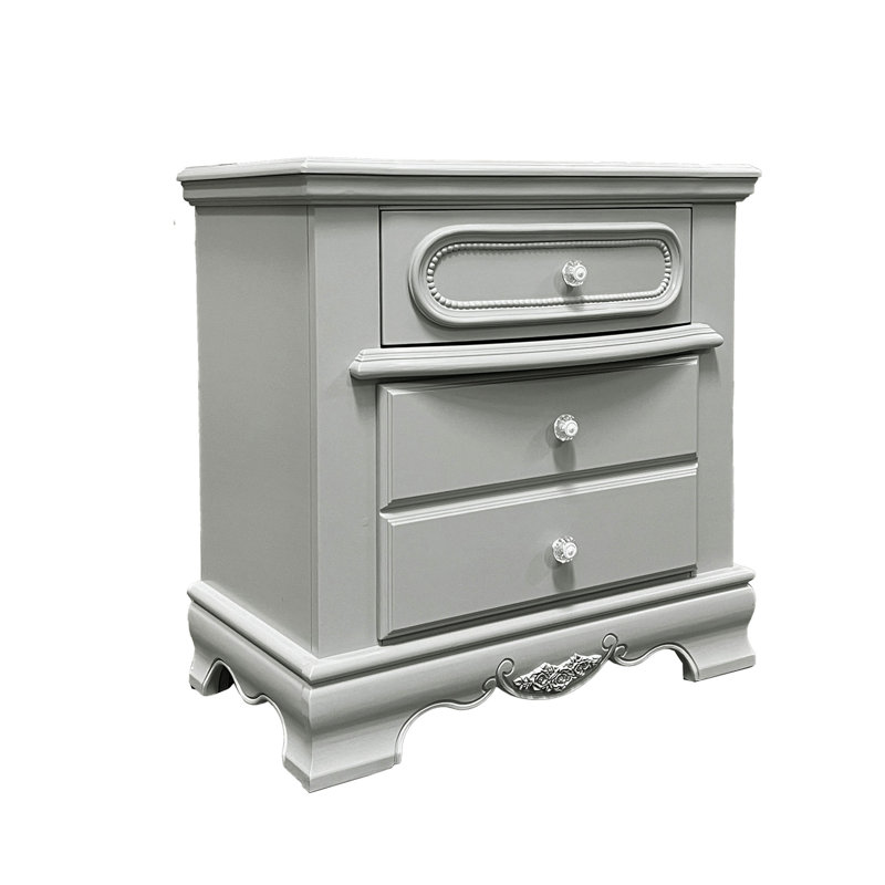 Grey 2-Drawer Nightstand