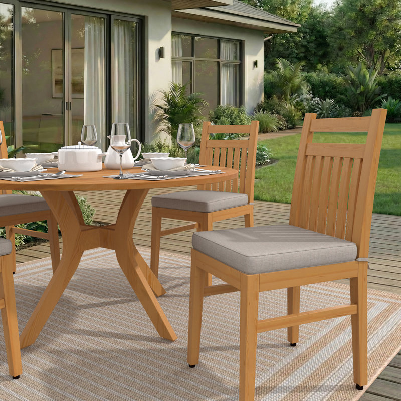 Sunbrella Indoor/Outdoor Dining Chair Cushion, 16" W x 16" D, Sunbrella® Cast Silver