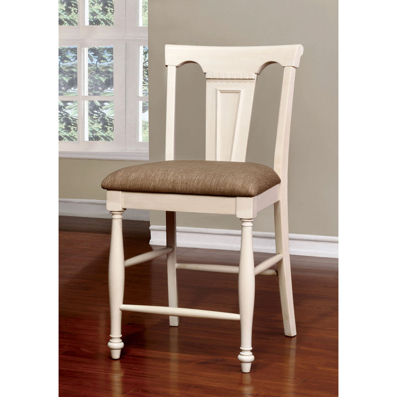 20.4" W Transitional Ctr.Ht. Chair, Off-White/Cherry (2/CTN)