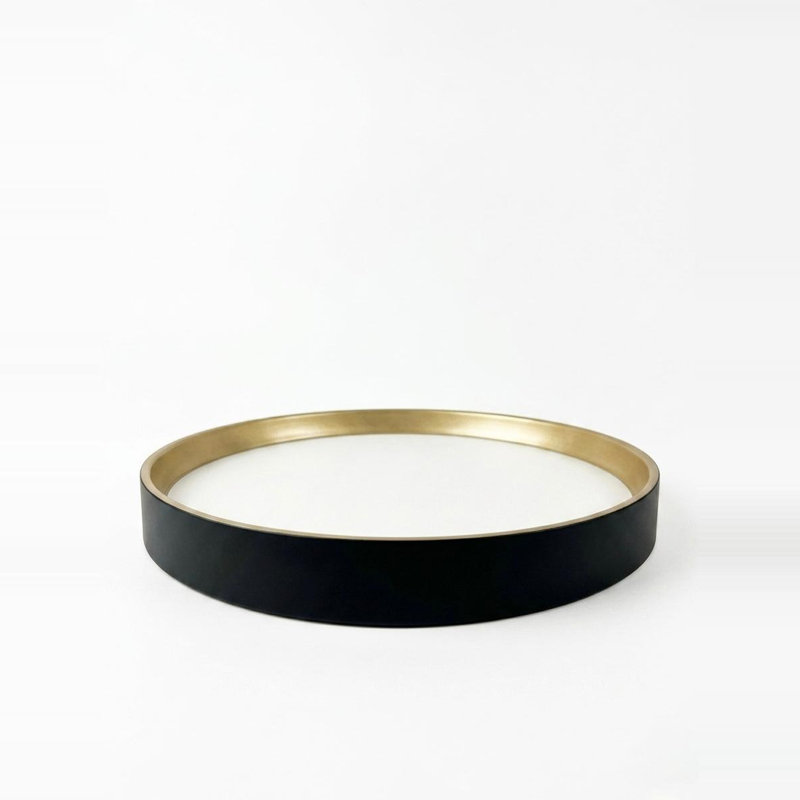 Plafonnier DEL intégré noir et or de 12 pouces avec température de couleur sélectionnable à 5 températures et gradation TRIAC