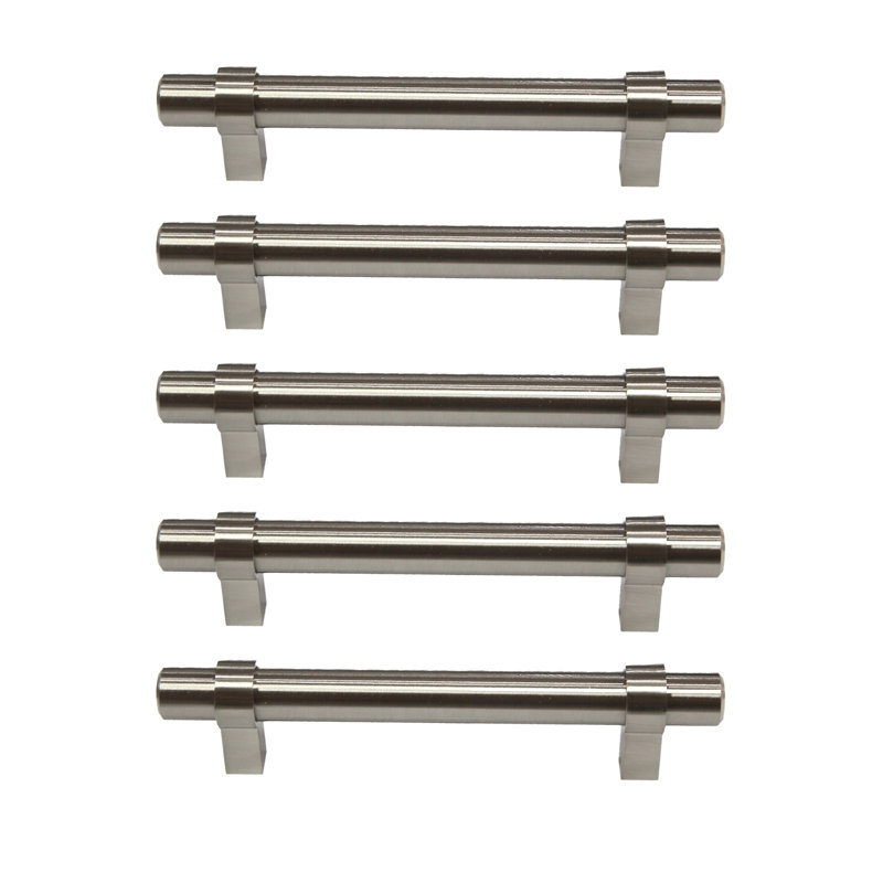 Satin Nickel Modern Cabinet Bar Pulls with Mounting Hardware