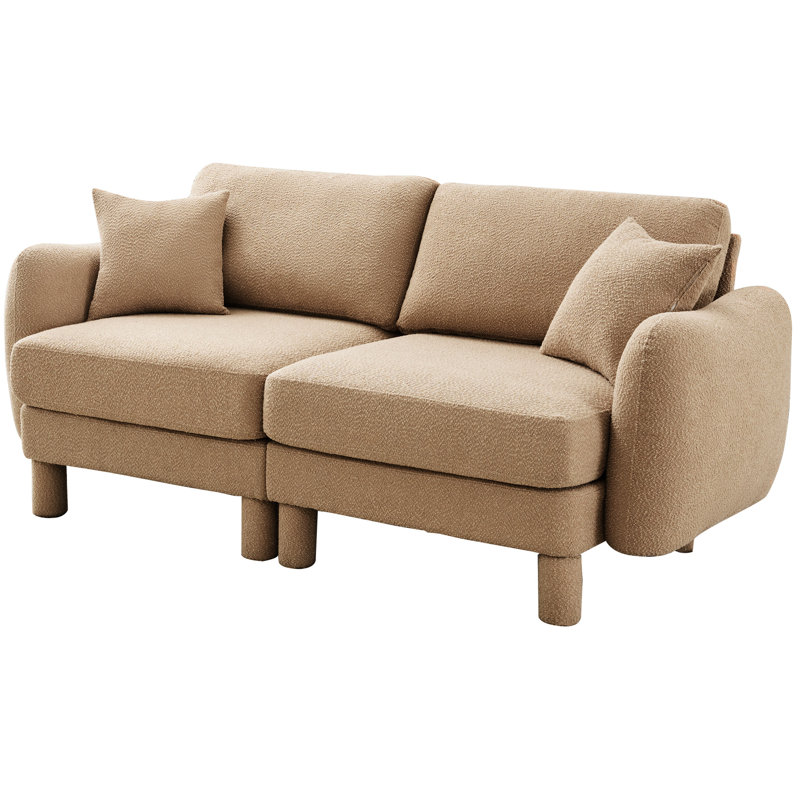 Revêtement relaxant en tissu bouclé 2 po avec ressorts élégamment courbés et calmes au design moderne avec ressorts en mousse dense pour un confort optimal