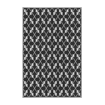 Tapis noir à motif géométrique Knopp