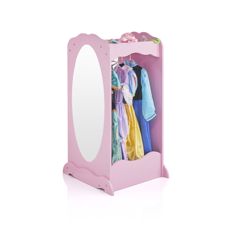 Guidecraft Kids Dress Up Cubby with Mirror, Pink