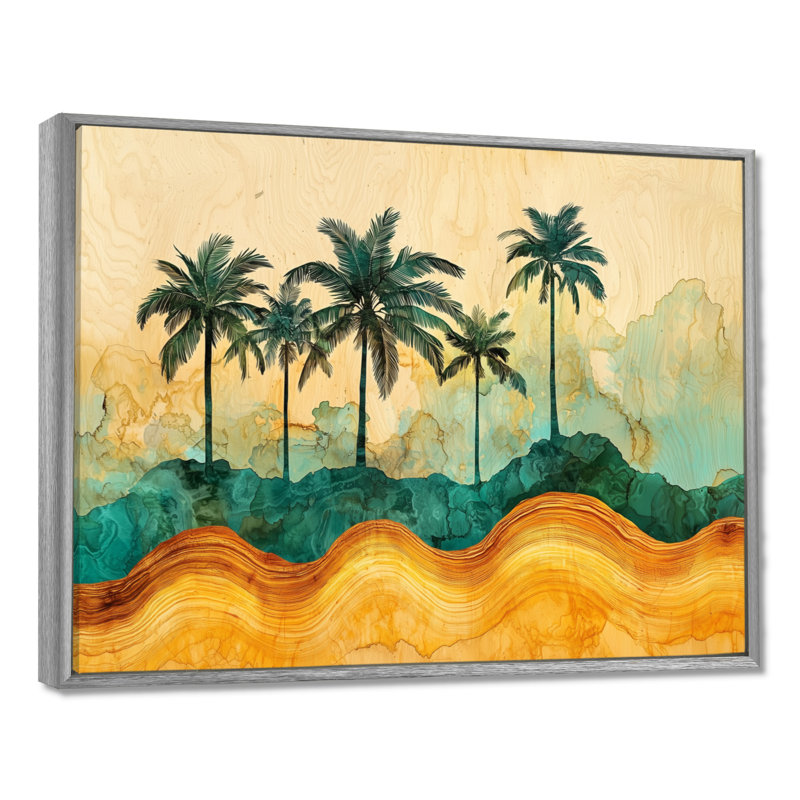 Cortlyn, palmiers colorés sur une île tropicale III - palmiers et palmiers, art mural, Argent argent, H 12 po x l 20 po