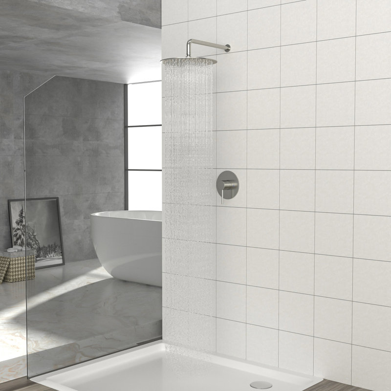 Shower Faucet Set,,Shower System With 10-Inch Rainfall Shower Head And Shower Valve, Brushed Nickel