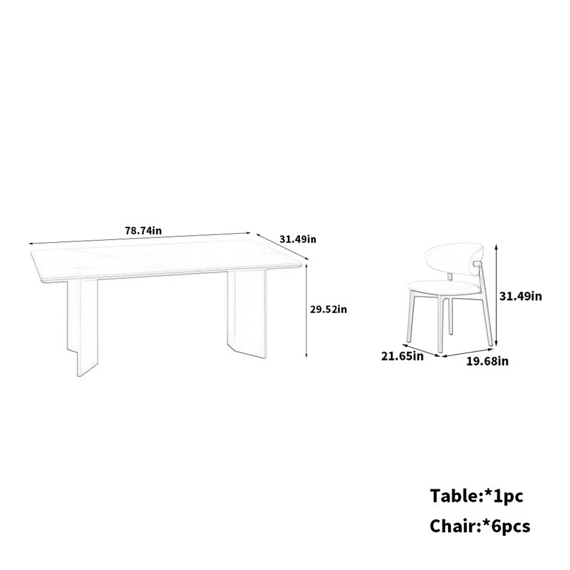 Ensemble de chaises de table en frêne blanc élégant, H 29,52 po x L 78,74 po x l 31,49 po