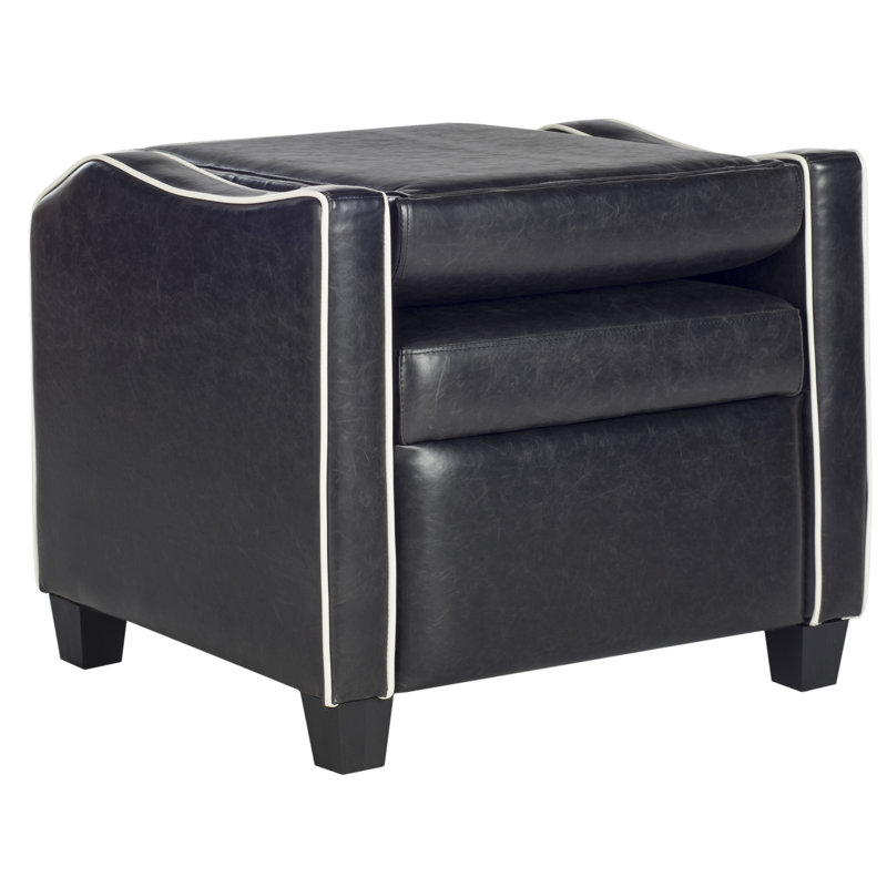 Fauteuil inclinable manuel en faux cuir Holden, Noir / blanc