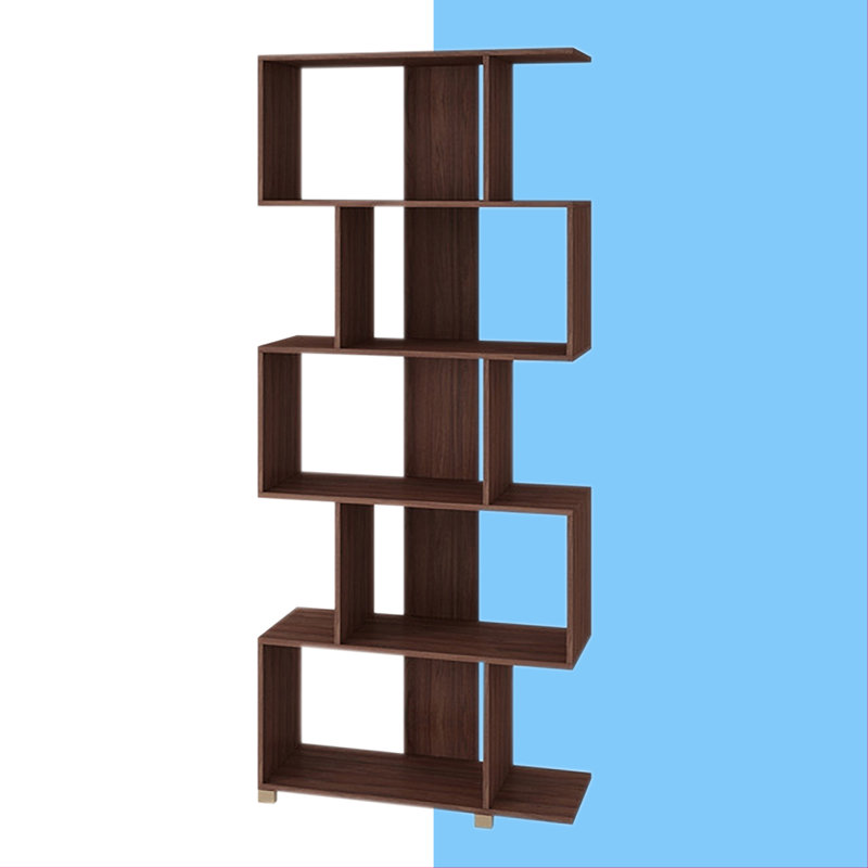 Angelica Geometric Bookcase, Nut Brown