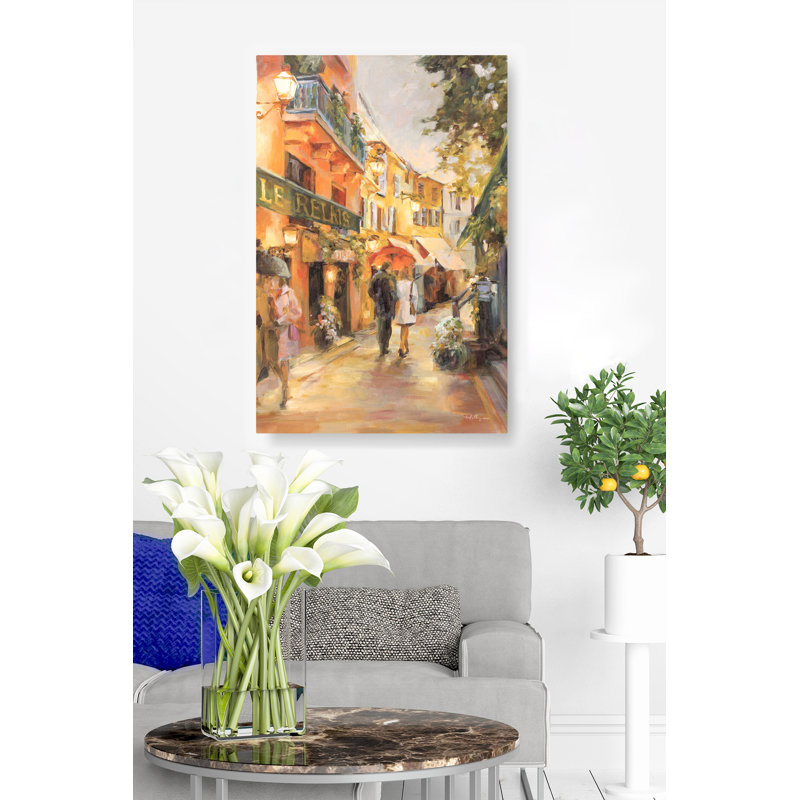 Paris Walk In The Evening, 16" H x 24" W x 1.5" D