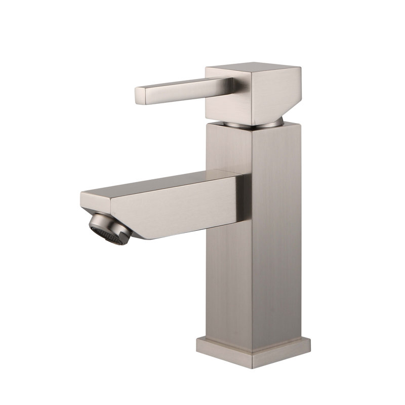 Robinet de salle de bains monotrou avec ensemble de drainage, Nickel brossé