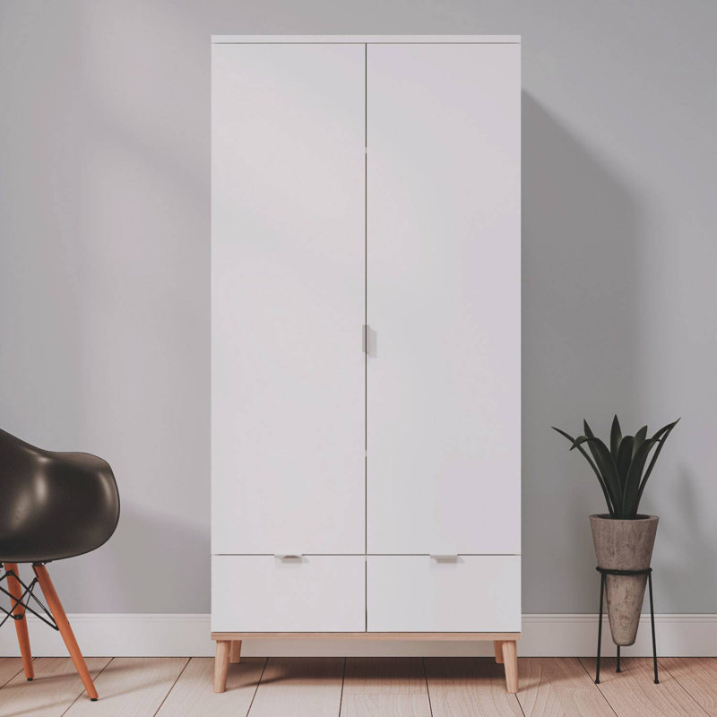Oswaldo 2 Door Wood Wardrobe