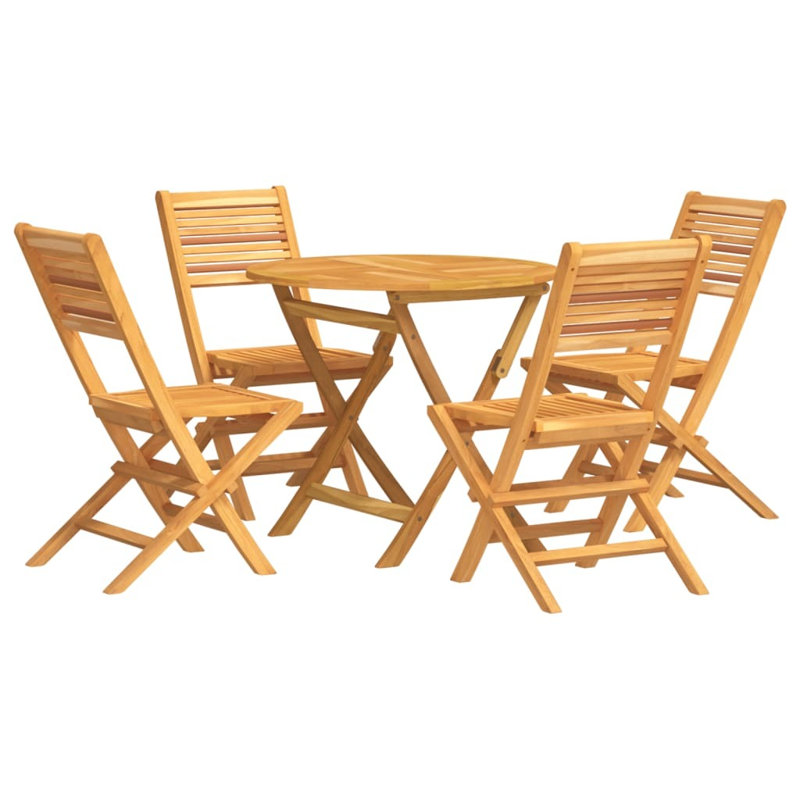 Collyer 4 - Person Teak Patio Dining Set with Round Table