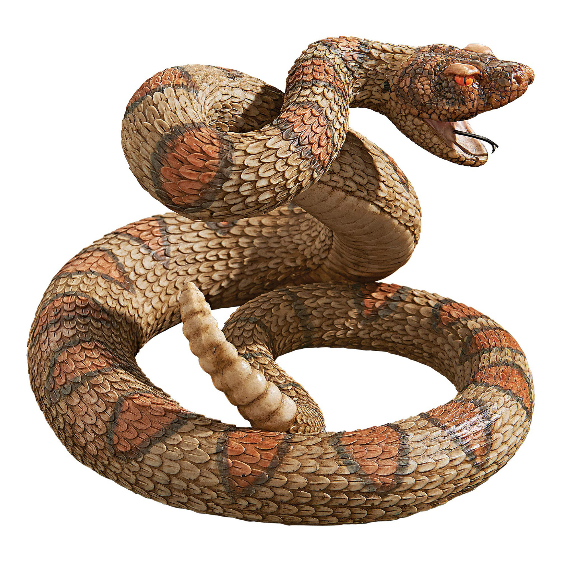 Arlmont & Co. Western Diamond Back Rattlesnake Figurine | Wayfair