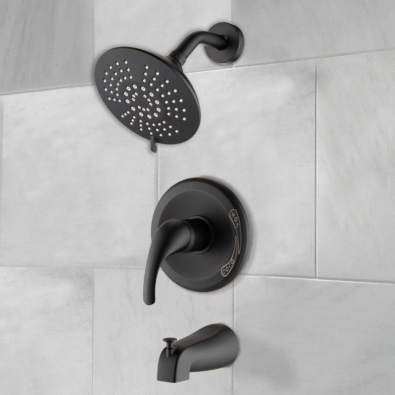 All Metal Shower Faucet In Matte Black With 5 Head Brass Material & 5 Spray Functions