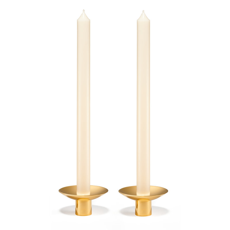 Evelina Brass Minimalist Tabletop Candlestick Set