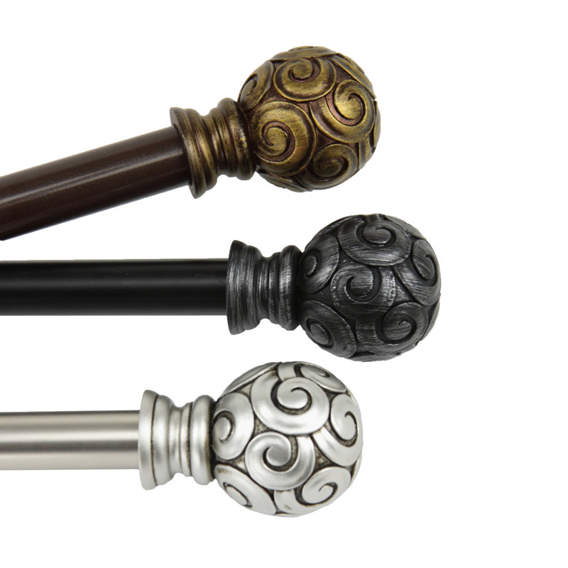 Tringle à rideaux simple Margunde, 28 po à 48 po, Nickel satiné