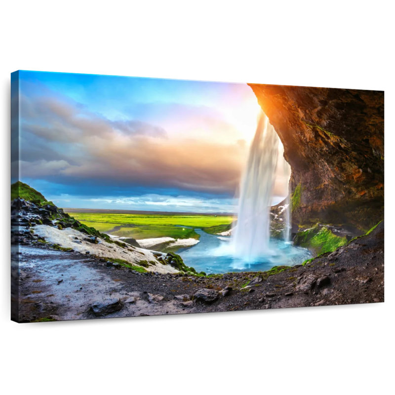 Alvord Brilliant Seljalandsfoss Sunset, H 20 po x l 30 po