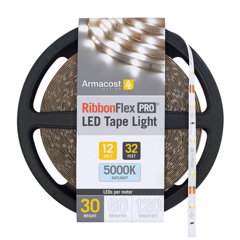 RibbonFlex Pro, 12 V, 5 000 K, 30 DEL / M, IP20, 10 M de bande de lumière pour dessous de meuble, 32,8 pi, 5000K