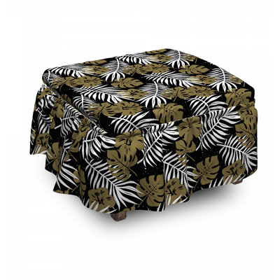 Housse pour repose-pieds tropic motifs de feuillage
