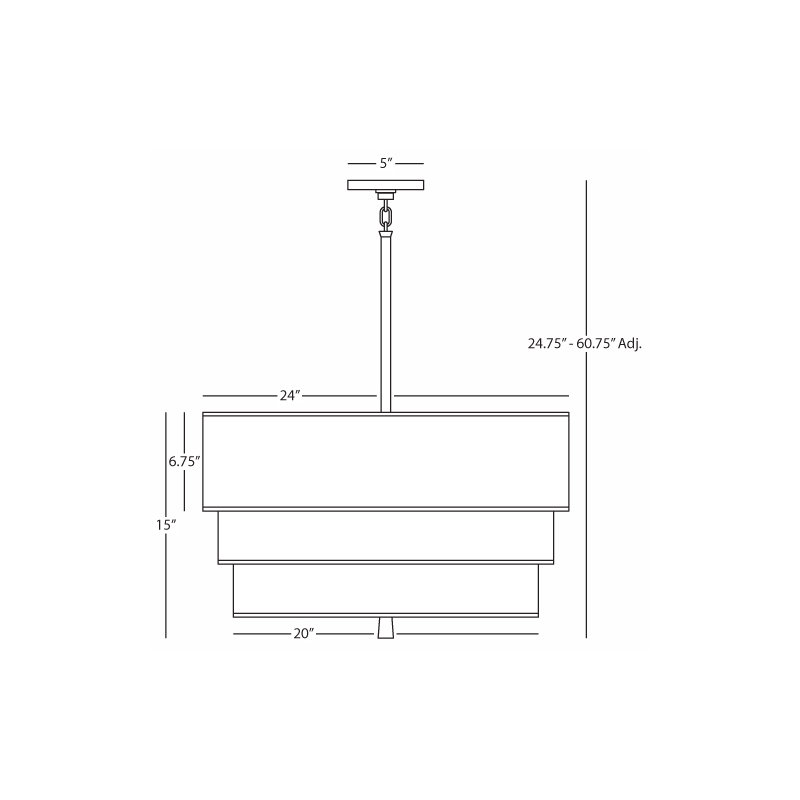 Decker 3 - Light Chandelier, Polished Nickel