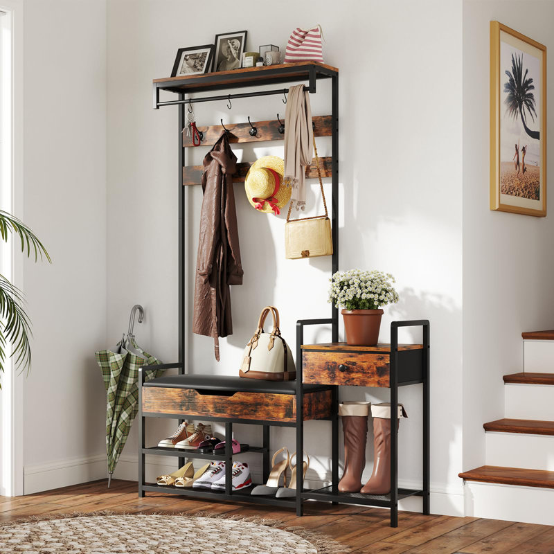 Hall Tree 120cm Wide with Bench and Shoe Storage