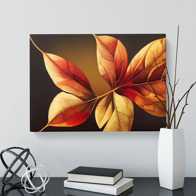 Showstopping Autumn Leaf - Wrapped Canvas, 35cm H x 50cm W x 3cm D