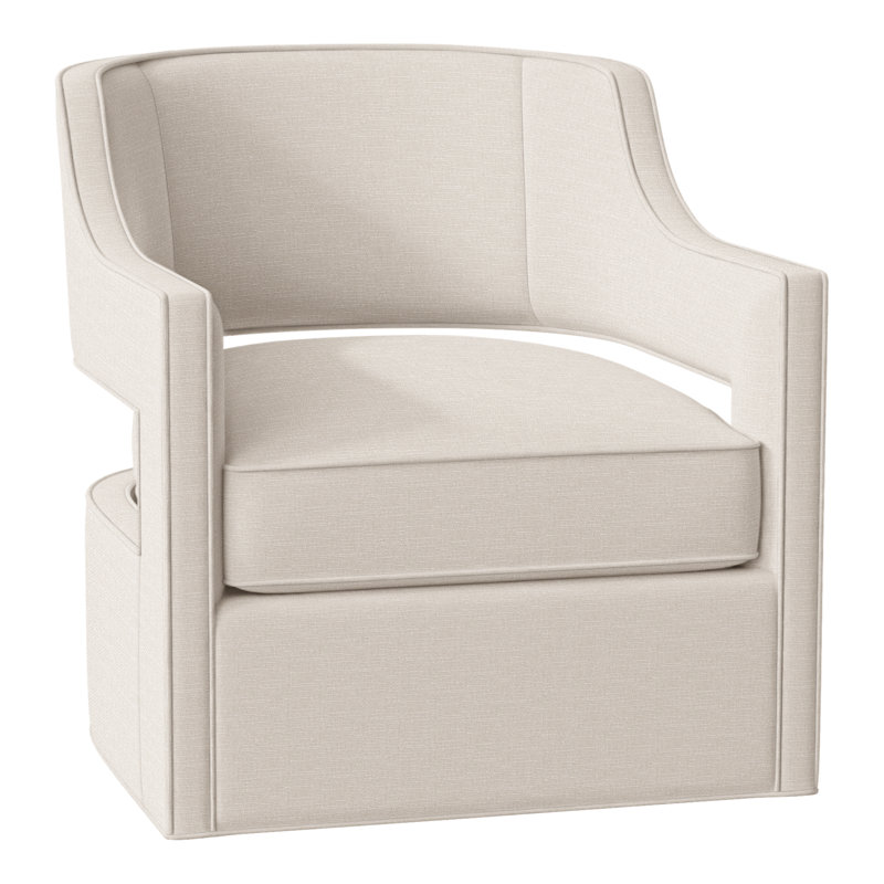 Fauteuil pivotant l 29,5 po Phoebe, Perigold somptueux chenille II flanelle