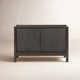 Worn Black Oak Sideboard