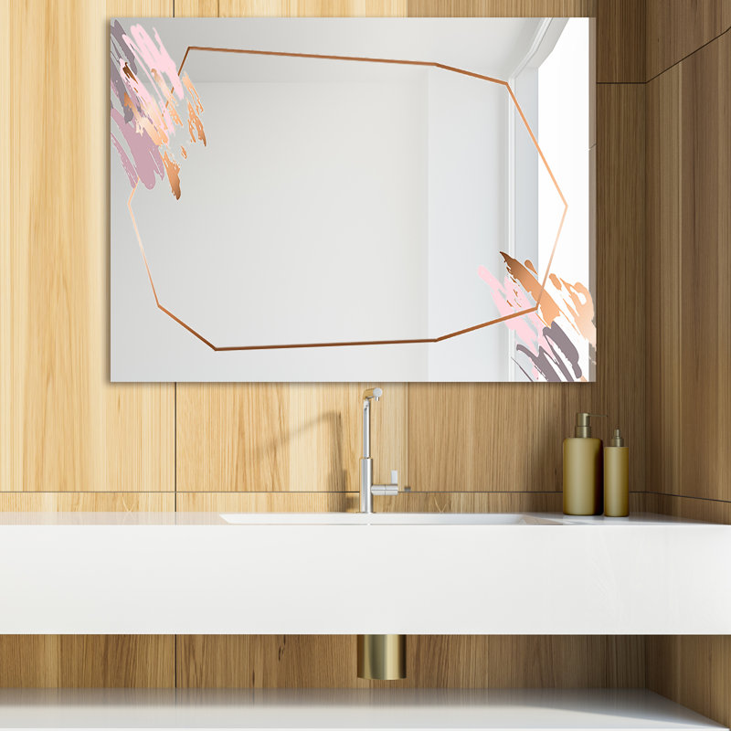 Miroir de meuble-lavabo minimal glam, H 29,5 po x l 39,4 po