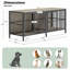 Table de bout de 80 po pour cage de chien, chenil d'intérieur 2 portes robuste, meuble pour chien polyvalent comme meuble télé ou table d'appoint pour le salon, grands et moyens chiens, gris.-531241431