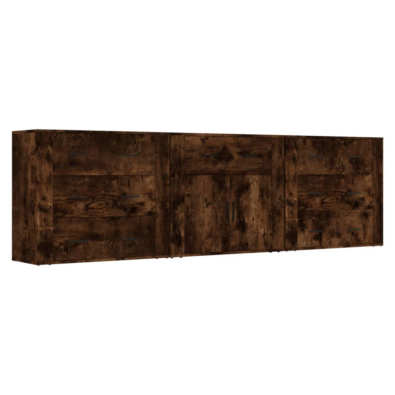 Tidioute 33 Cm Wide 7 Drawer Sideboard, Smoked Oak