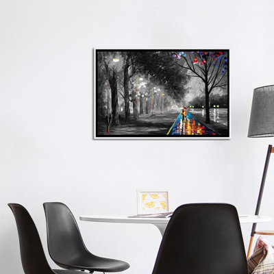 «Alley By The Lake B&W», reproduction d'art sur toile encadrée