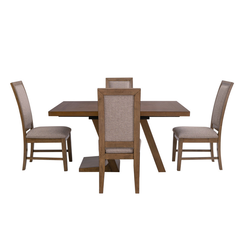 Pamphile 5-Piece Dining Set, 5 Pieces: Table, 4 Chairs