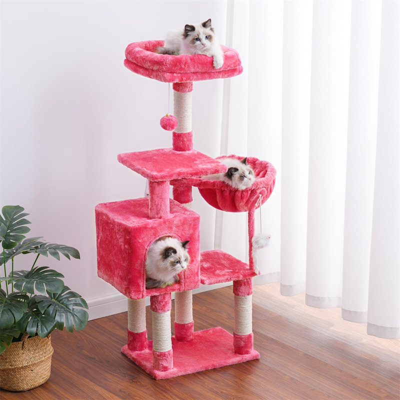 Arbre à chat Faraday, H 43,31 po x l 12,6 po x L 17,32 po, Rouge