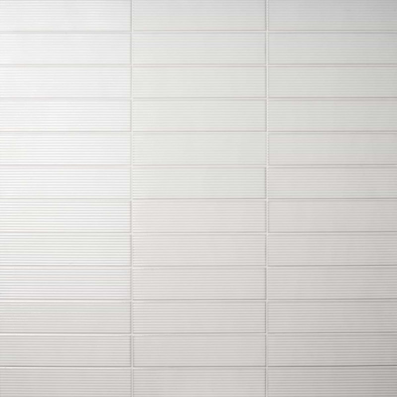 Stacy Garcia ArtBlock Fluted 4x16 Glossy Porcelain Tile, Bianco