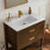 30" Walnut Single Sink Bathroom Vanity with Solid Surface Composite Top