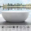 Baignoire de trempage autoportante 63 po. X 29,5 po. Blanche matte-119749314-117327845