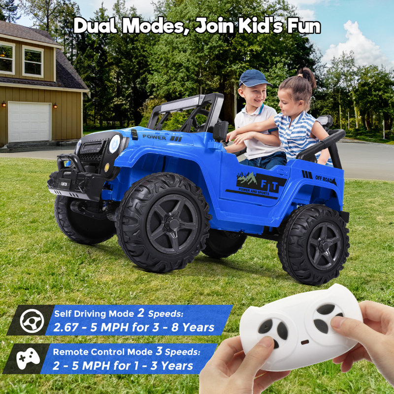 Blue 24V 2-Seater Kids Ride-On UTV with Remote Control