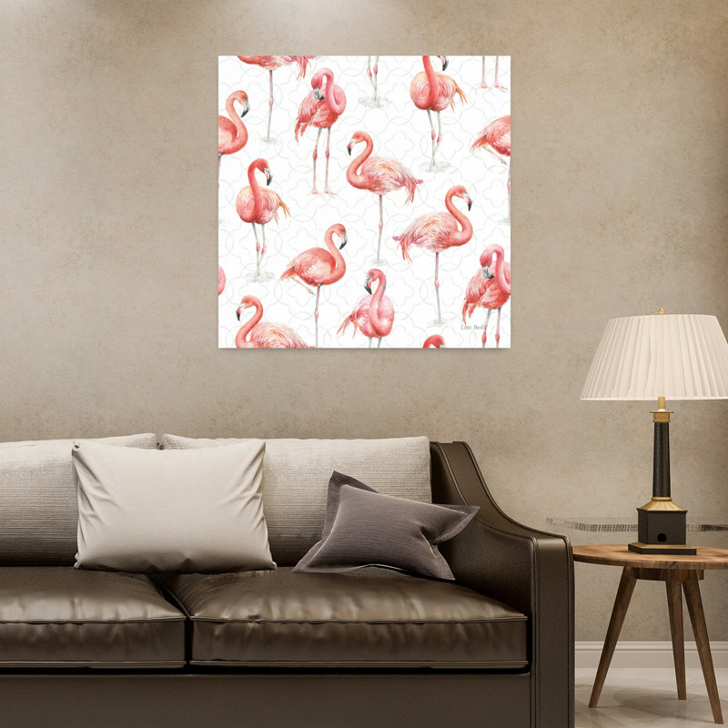 Motif gracieusement rose Ia Flamingo, art tropical, H 32 po x l 32 po