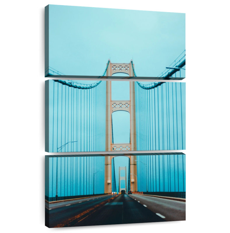 Lilie Blue Mackinac Bridge, 32" H x 20" W