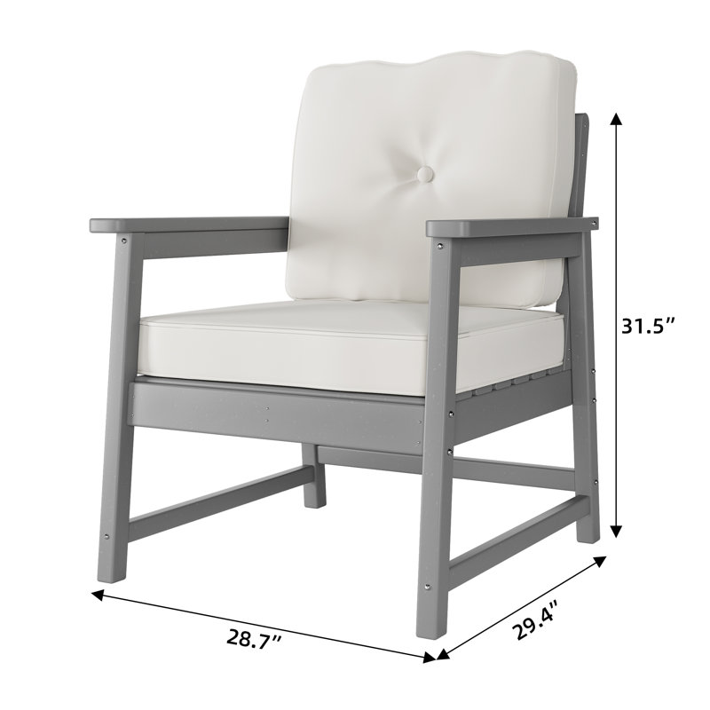 Chaise de patio avec coussin, gris