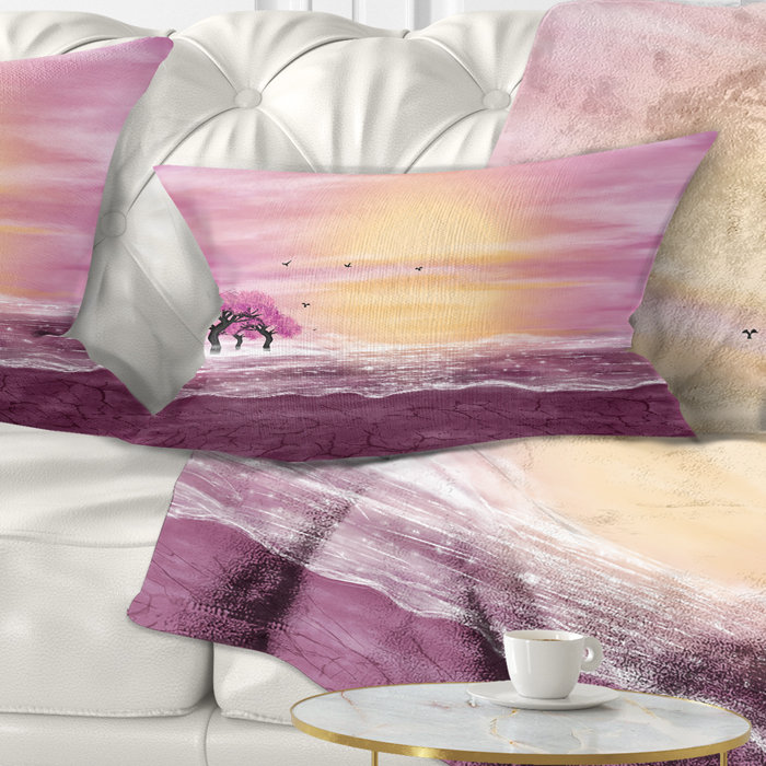 Housse de coussin rectangulaire et insert Water and Trees in Desert Landscape