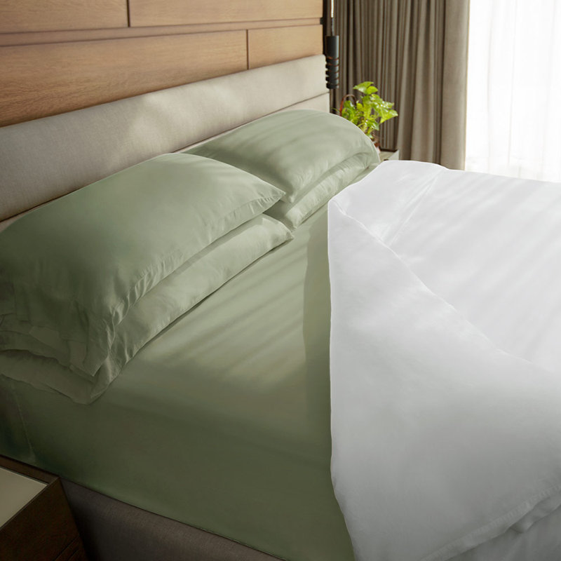Rayon Twill Sheet Set, Queen Sheet Set + 1 Fitted Sheet + 1 Pillowcases, Sandy Shore