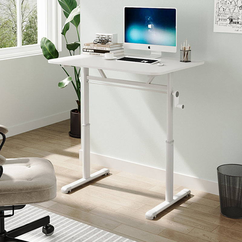 Adjustable Metal Base Computer Desk, 80cm W x 60cm D