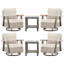 Ensemble de conversation d'extérieur en osier / rotin pour 4 personnes (4 chaises et 2 tables d'appoint)-101947737