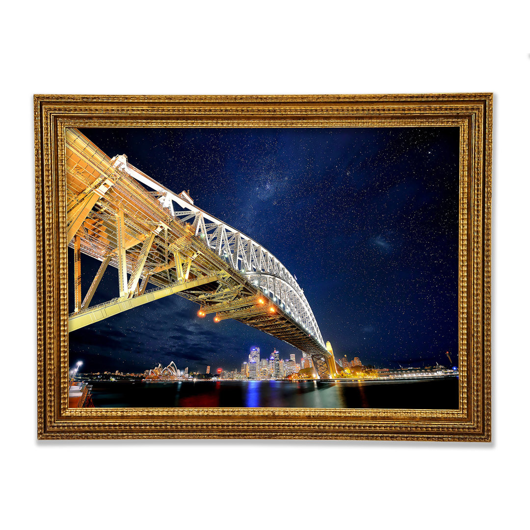 Sydney Bridge Nights - Einzelne Bilderrahmen Kunstdrucke