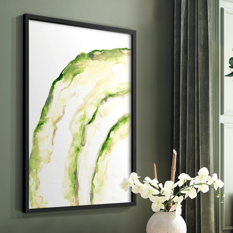 Lichen Halo I, reproduction encadrée - bois massif, Noir, H 28 po x l 22 po